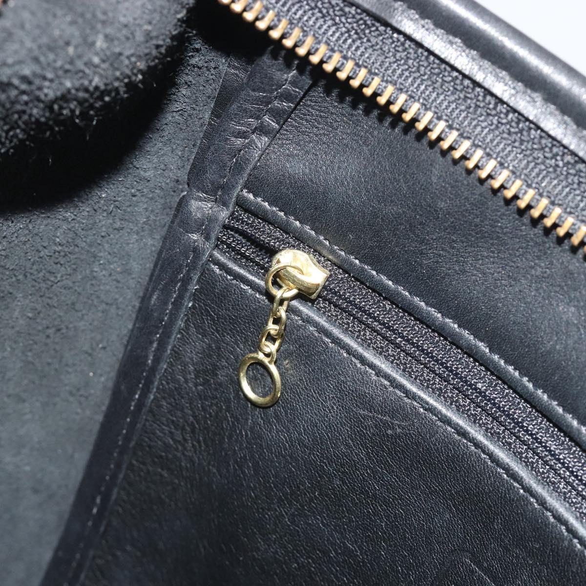 Coach Shoulder Bag Leather Black Gold Auth 191112