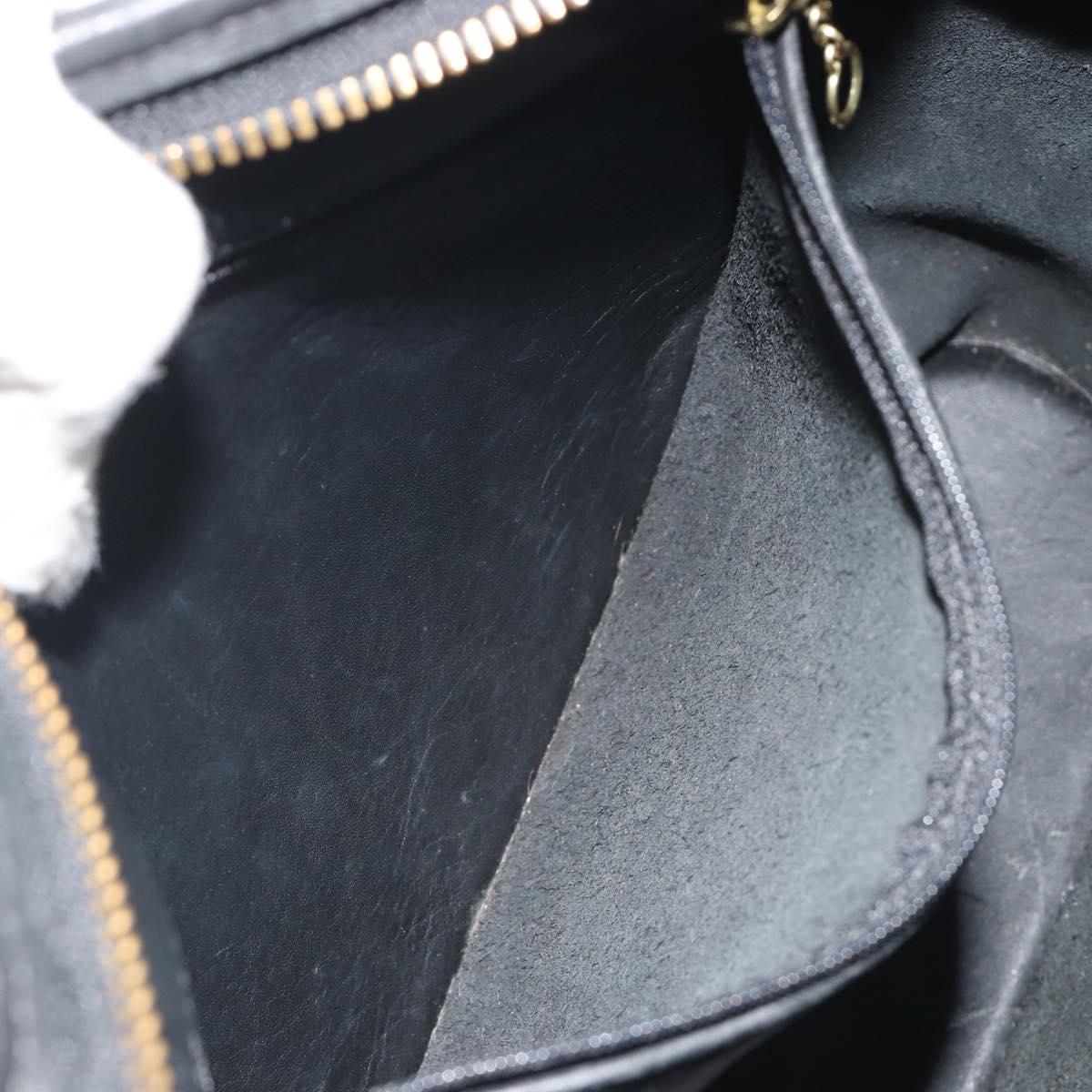 Coach Shoulder Bag Leather Black Gold Auth 191112