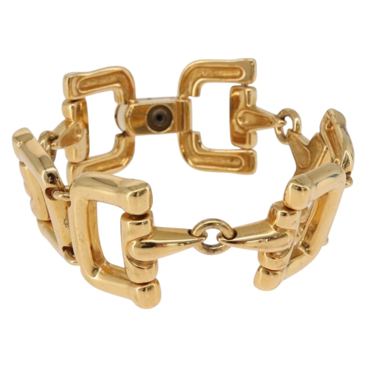 GUCCI Horsebit Bracelet metal Gold Auth 191123M