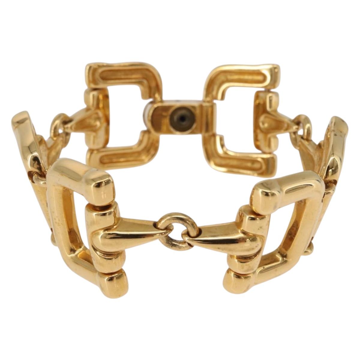 GUCCI Horsebit Bracelet metal Gold Auth 191123M