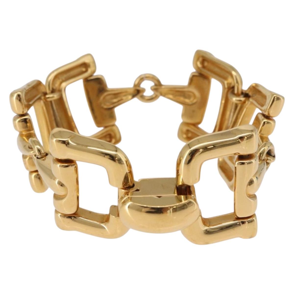 GUCCI Horsebit Bracelet metal Gold Auth 191123M