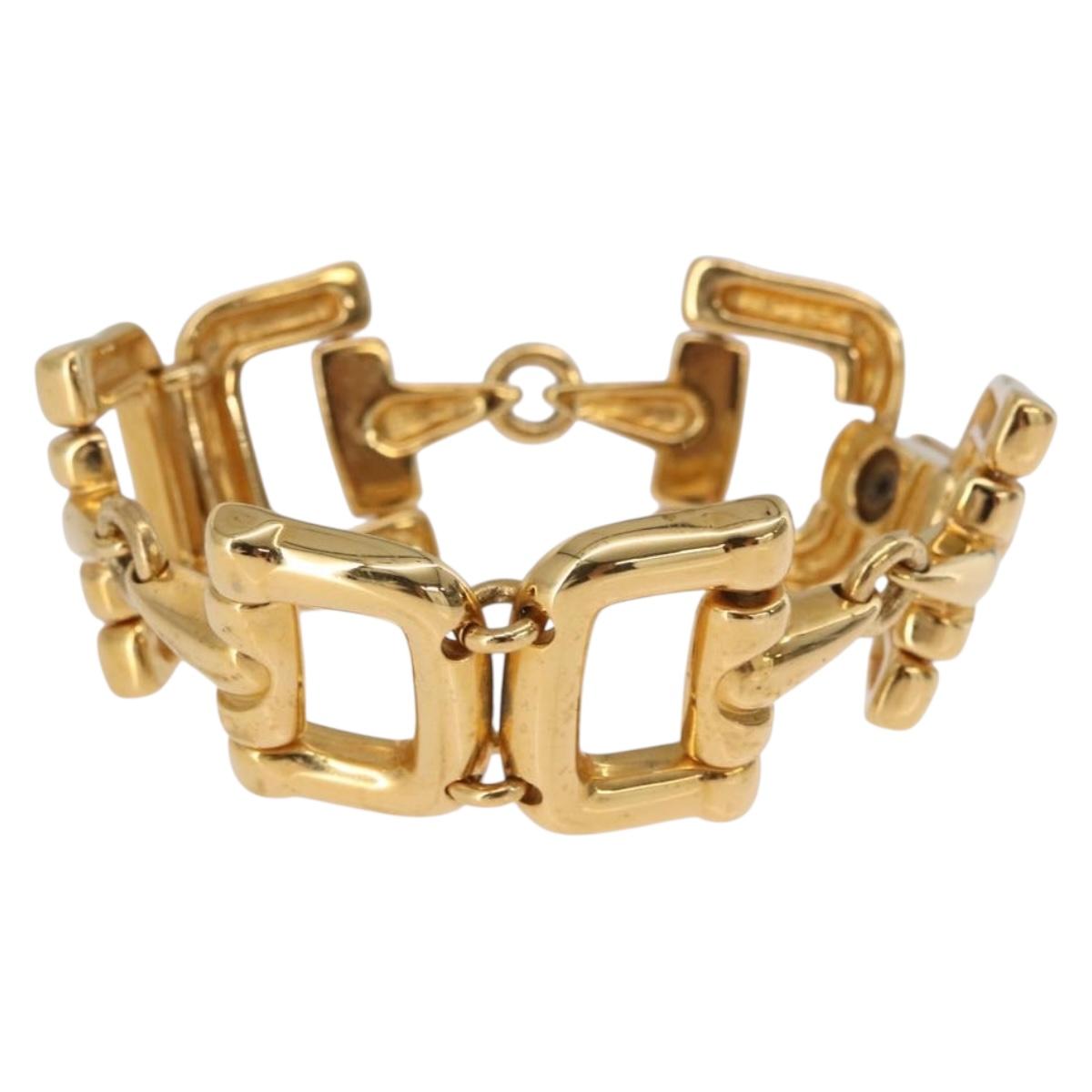 GUCCI Horsebit Bracelet metal Gold Auth 191123M