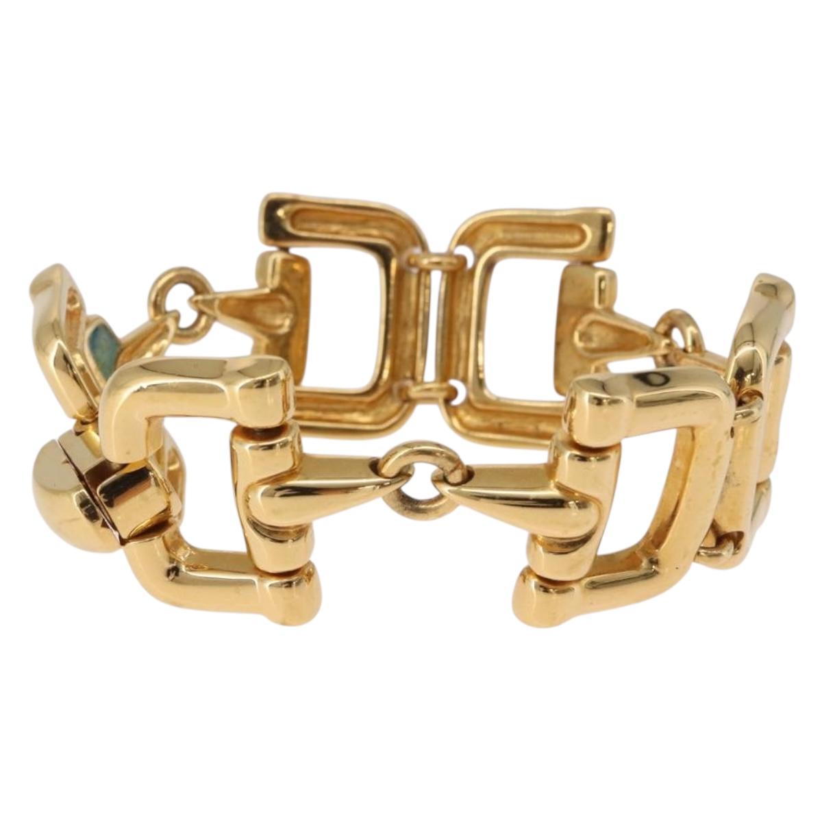 GUCCI Horsebit Bracelet metal Gold Auth 191123M