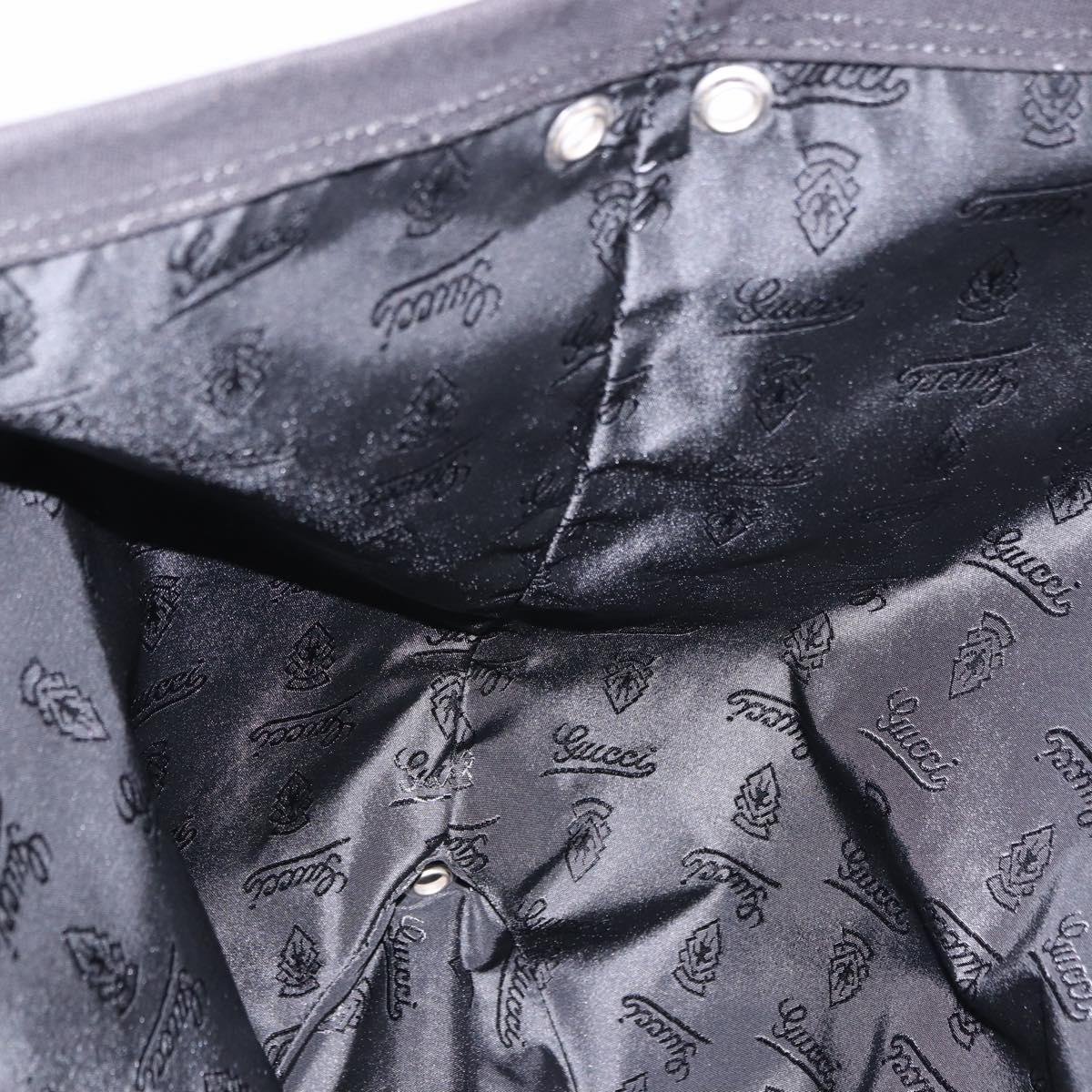 GUCCI Tote Bag Canvas Black Silver 194465 Auth 191127