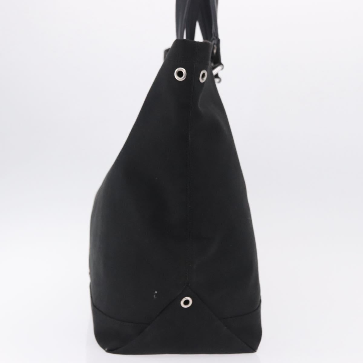 GUCCI Tote Bag Canvas Black Silver 194465 Auth 191127