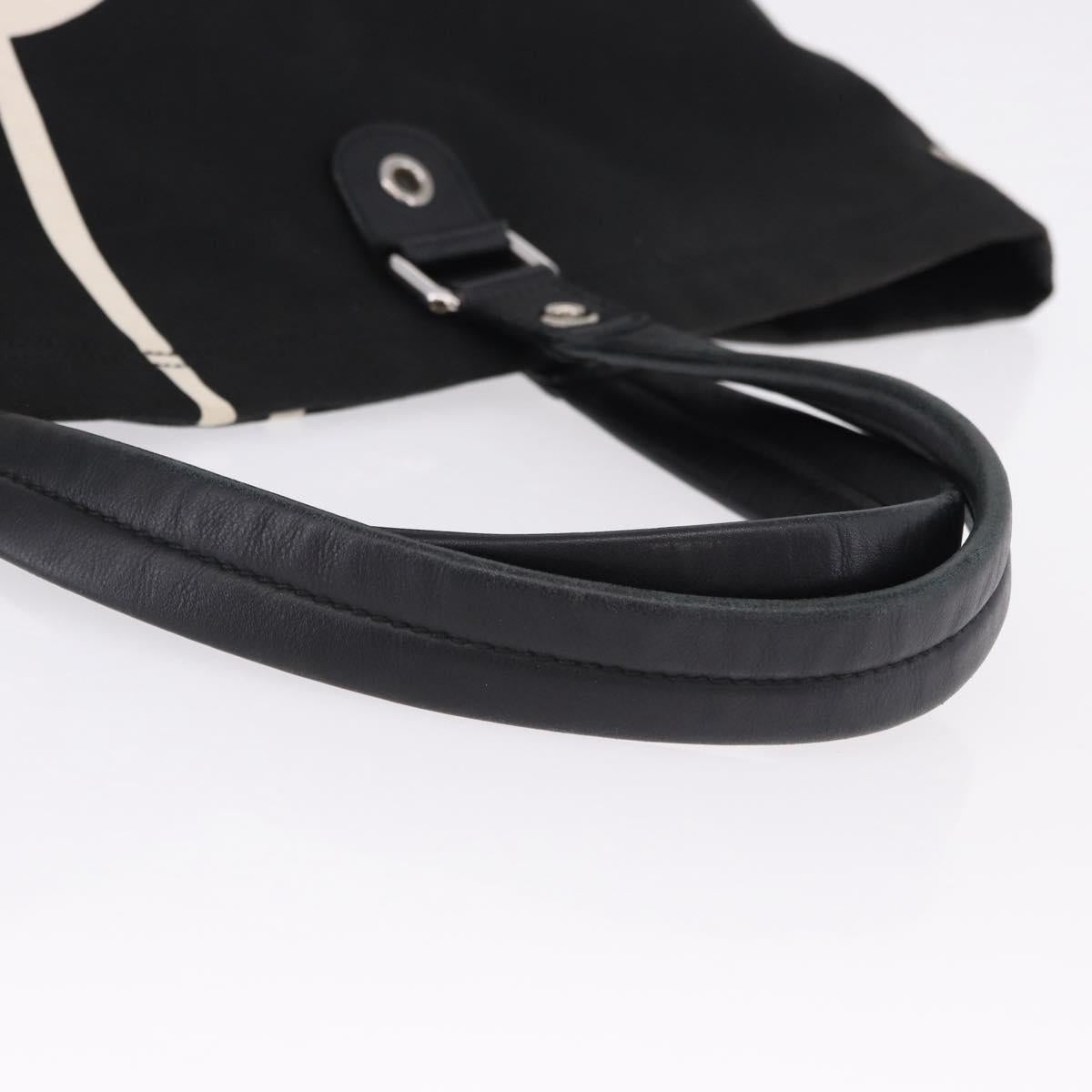 GUCCI Tote Bag Canvas Black Silver 194465 Auth 191127