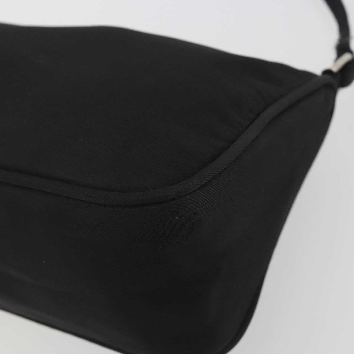 PRADA Accessory Pouch Nylon Black Silver Auth 191130A