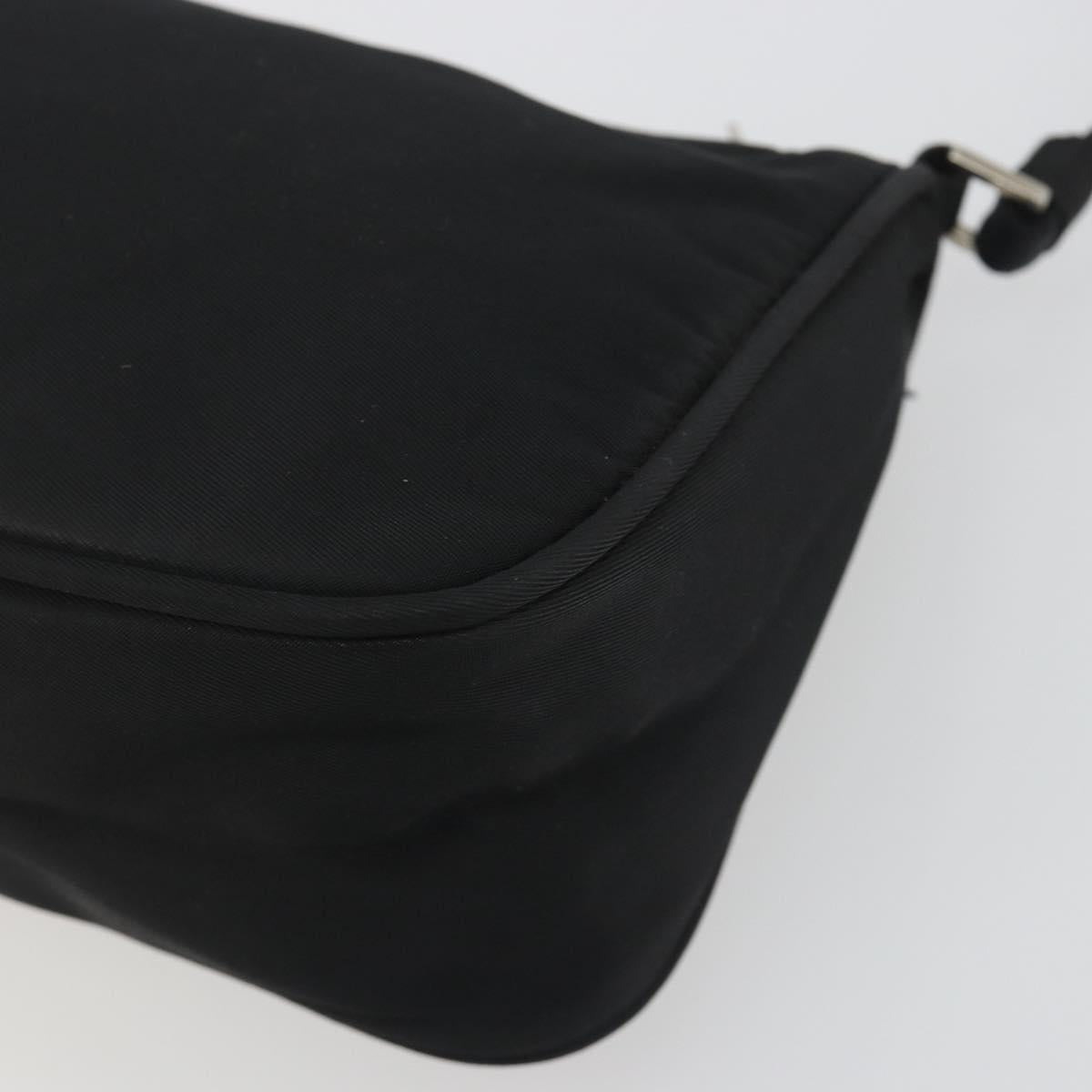 PRADA Accessory Pouch Nylon Black Silver Auth 191130A