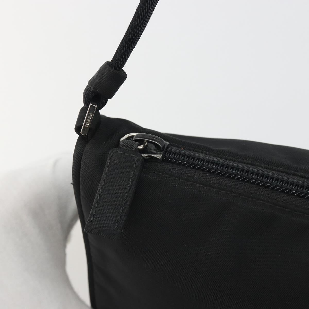 PRADA Accessory Pouch Nylon Black Silver Auth 191130A