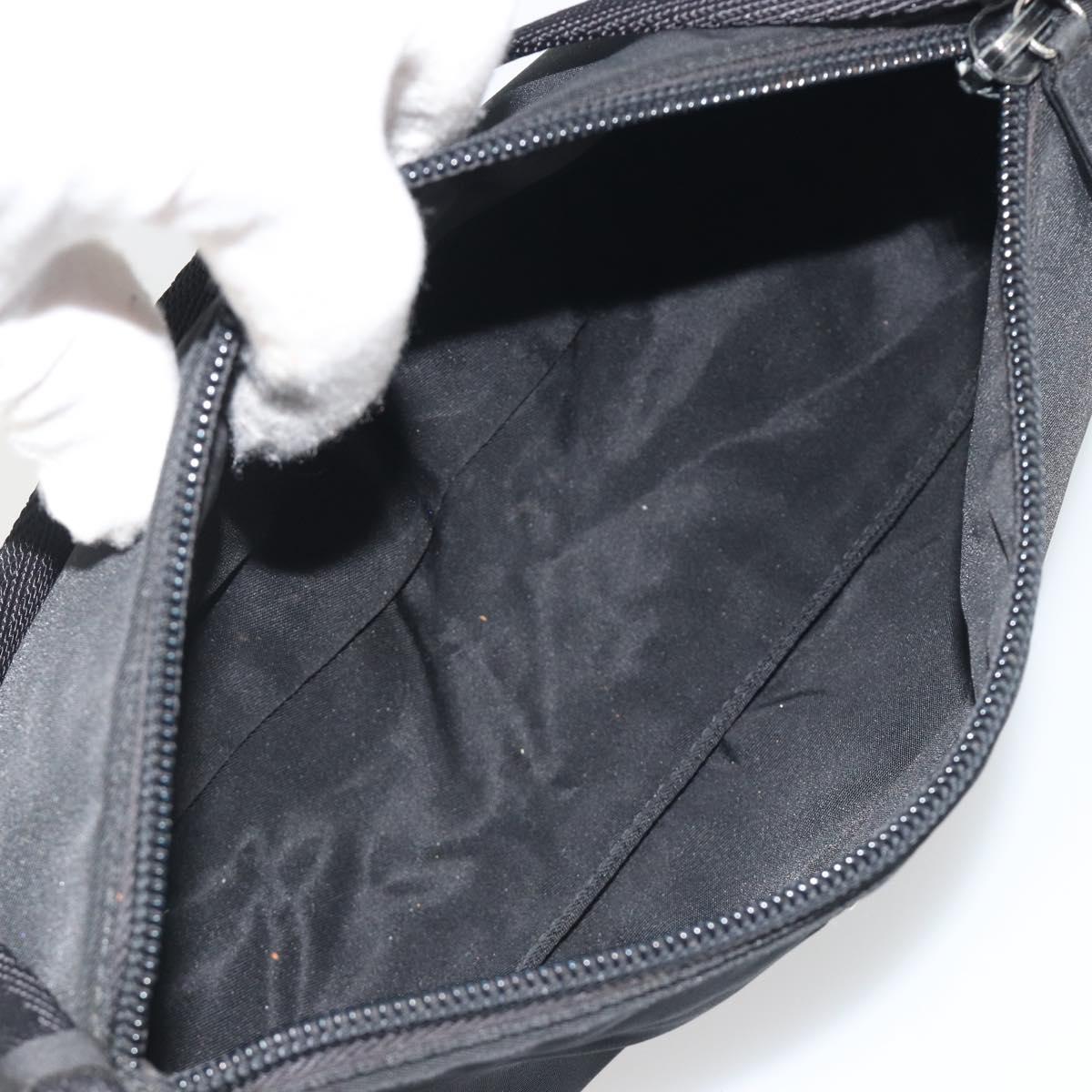 PRADA Accessory Pouch Nylon Black Silver Auth 191130A