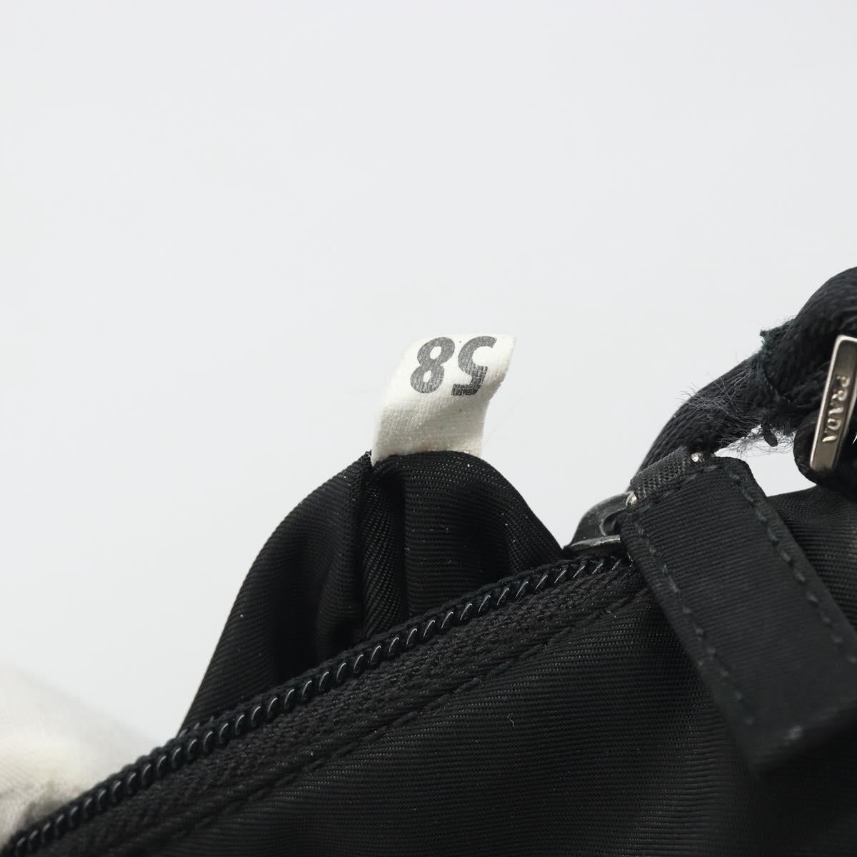 PRADA Accessory Pouch Nylon Black Silver Auth 191130A