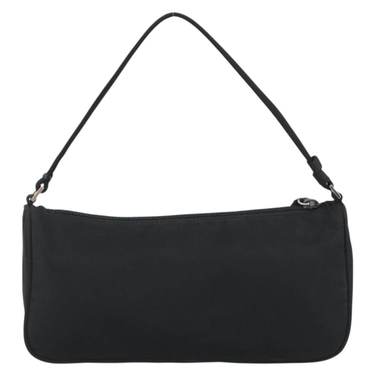 PRADA Accessory Pouch Nylon Black Silver Auth 191130A