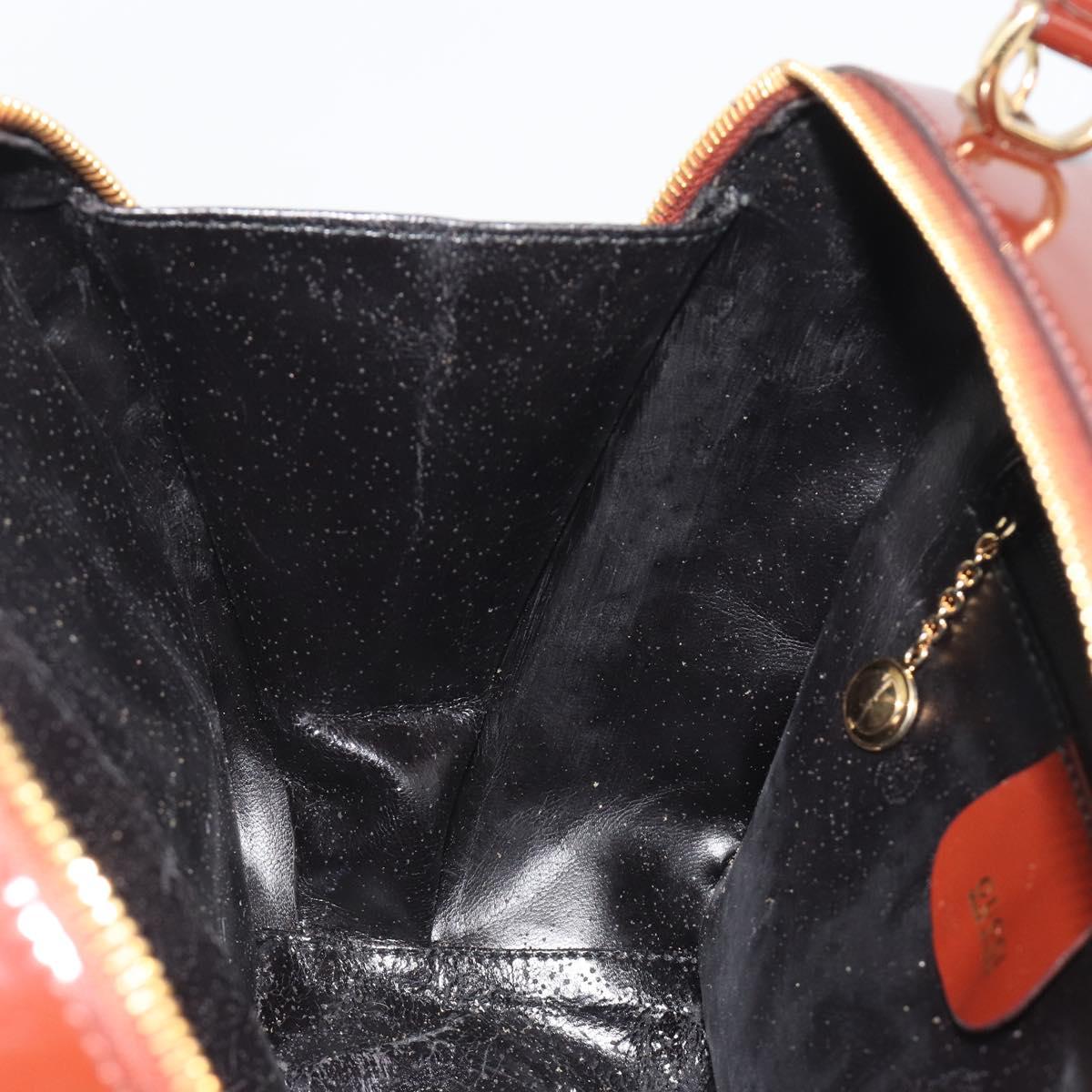 GUCCI Vanity Hand Bag Patent Leather Bordeaux Gold 000 270 0323 Auth 191132
