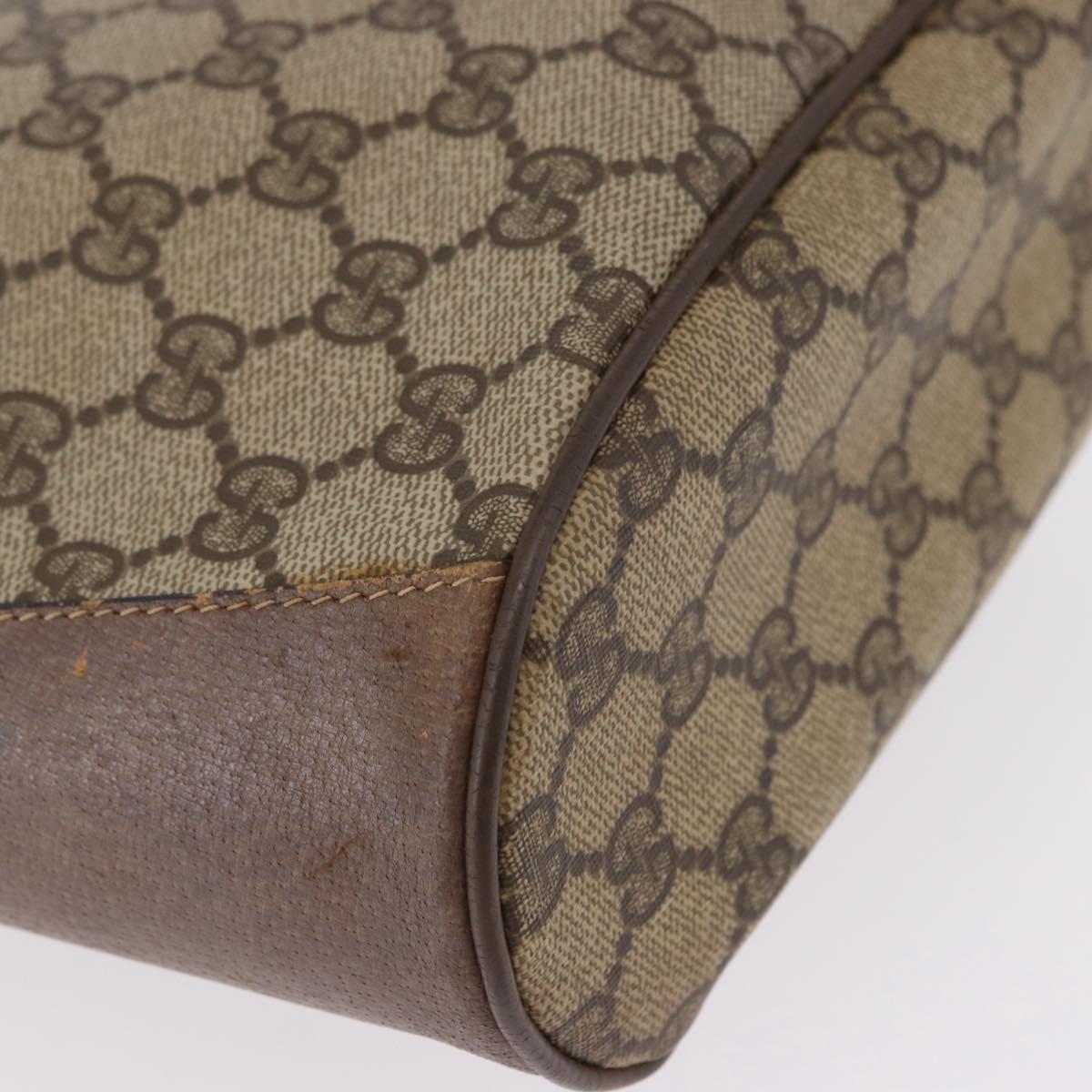 GUCCI GG Supreme Web Sherry Line Bag PVC Beige Gold 41 02 034 Auth 191135
