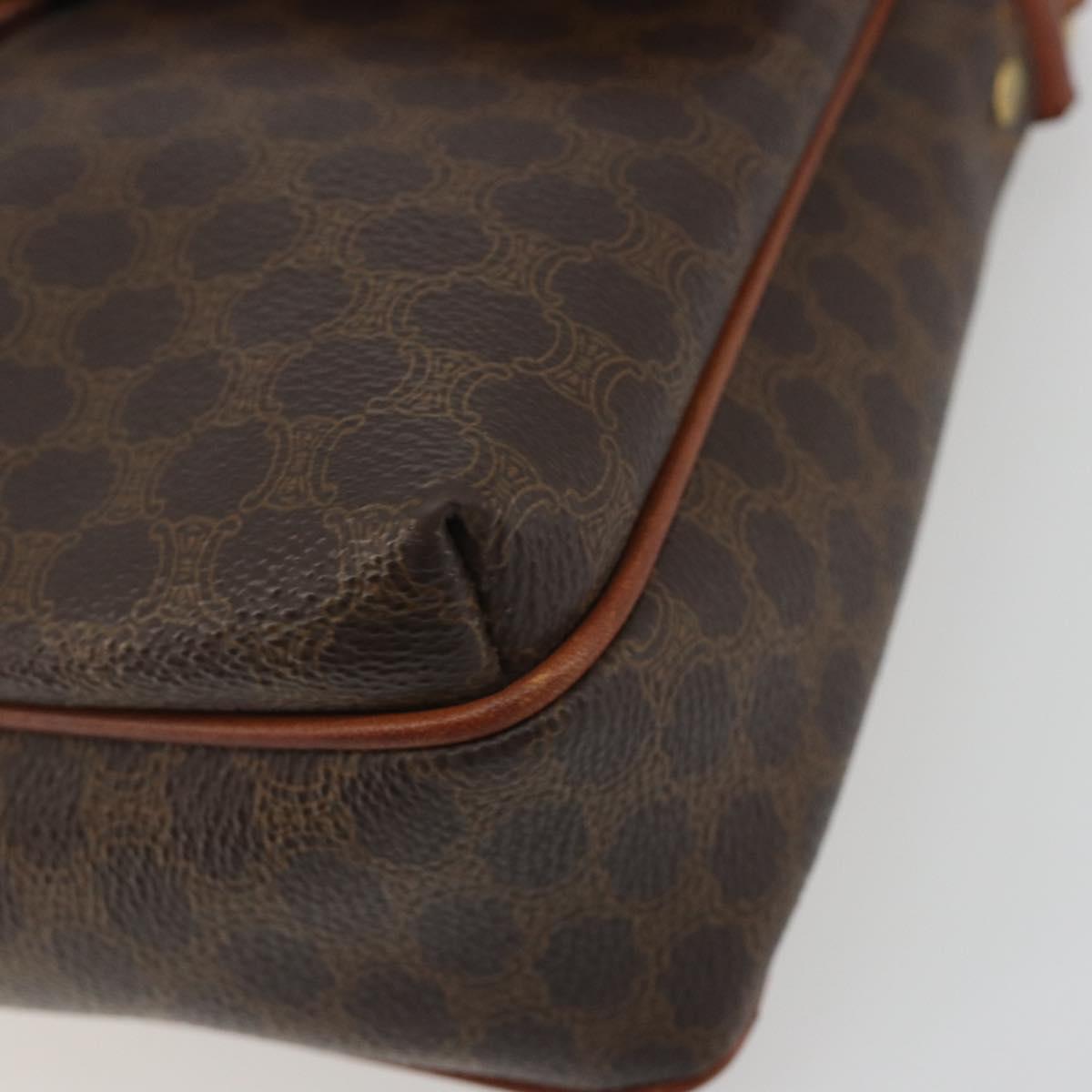 CELINE Macadam Canvas Shoulder Bag PVC Leather Brown Gold Auth 191139