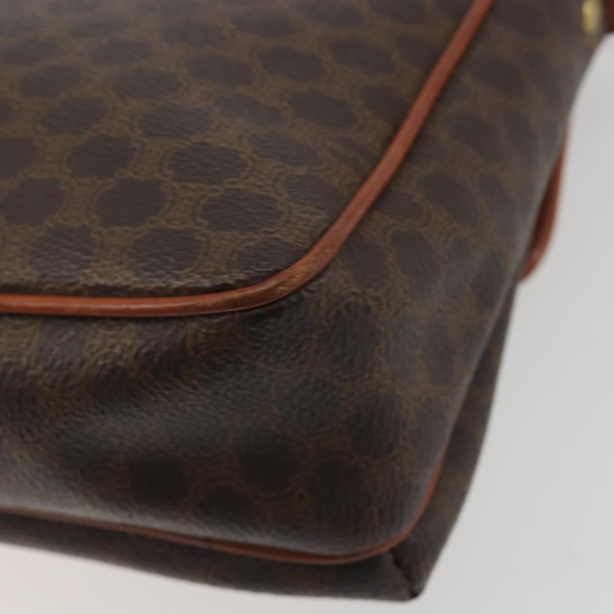 CELINE Macadam Canvas Shoulder Bag PVC Leather Brown Gold Auth 191139
