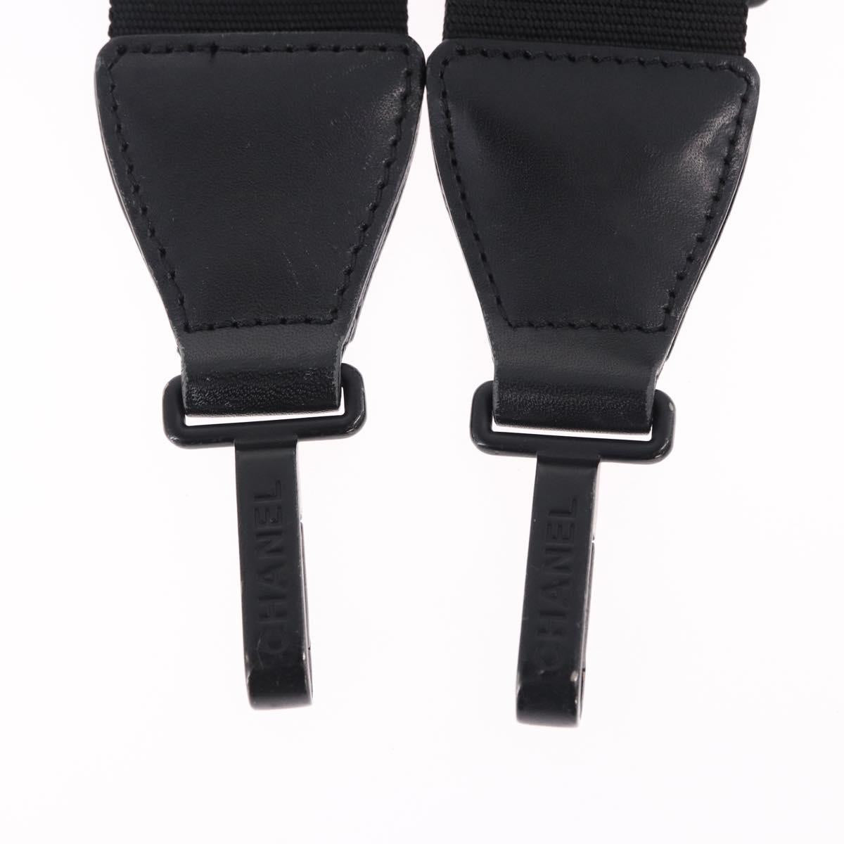 CHANEL Adjustable Shoulder Strap Canvas 31.5""-53.1"" Black CC Auth 191141