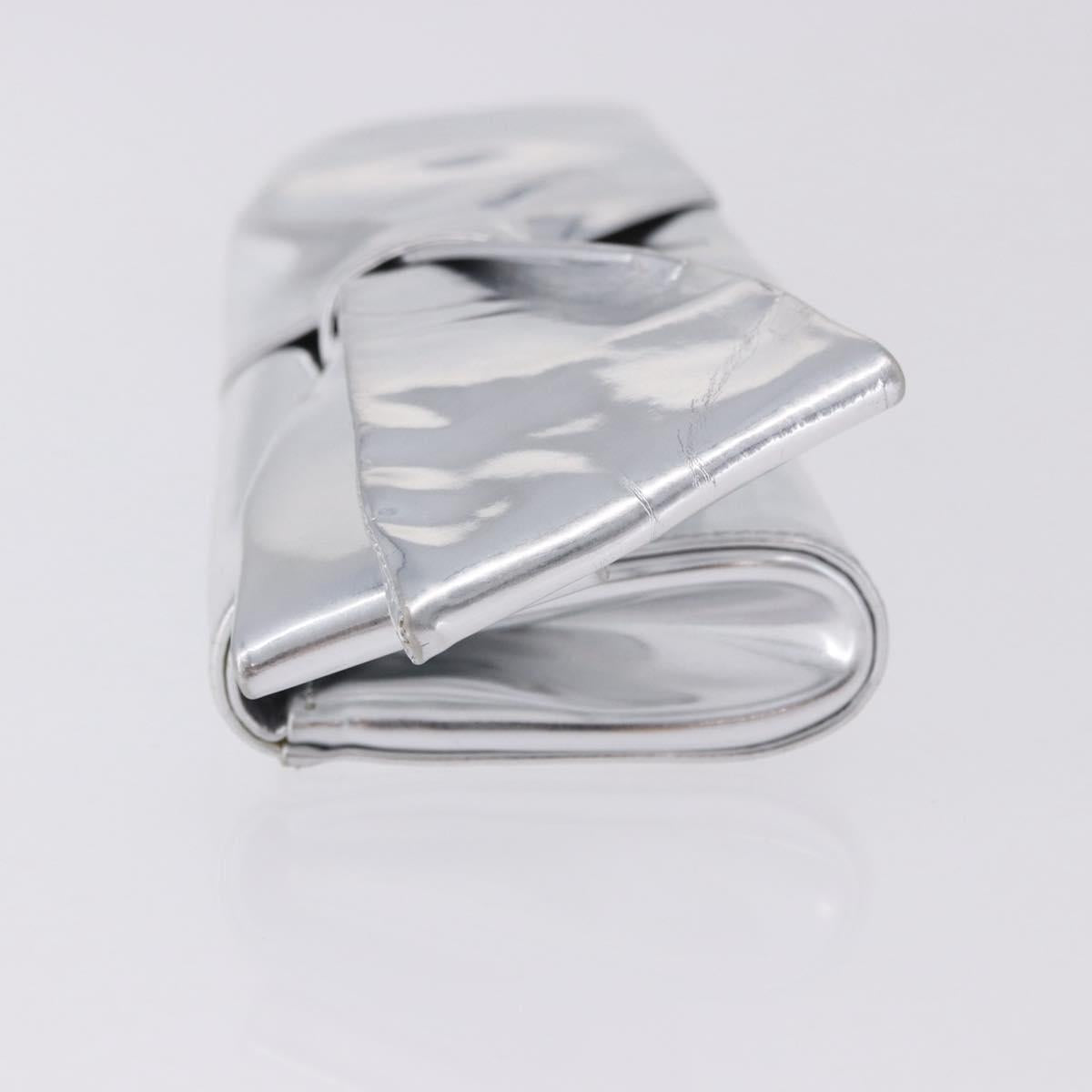 Christian Louboutin Clutch Bag Leather Silver Auth 191142