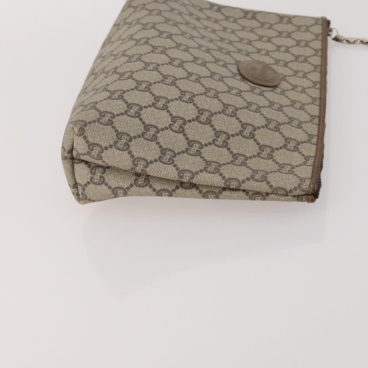 GUCCI GG Supreme GG Plus Supreme Clutch Bag PVC 3 Set Beige Navy Auth 191143