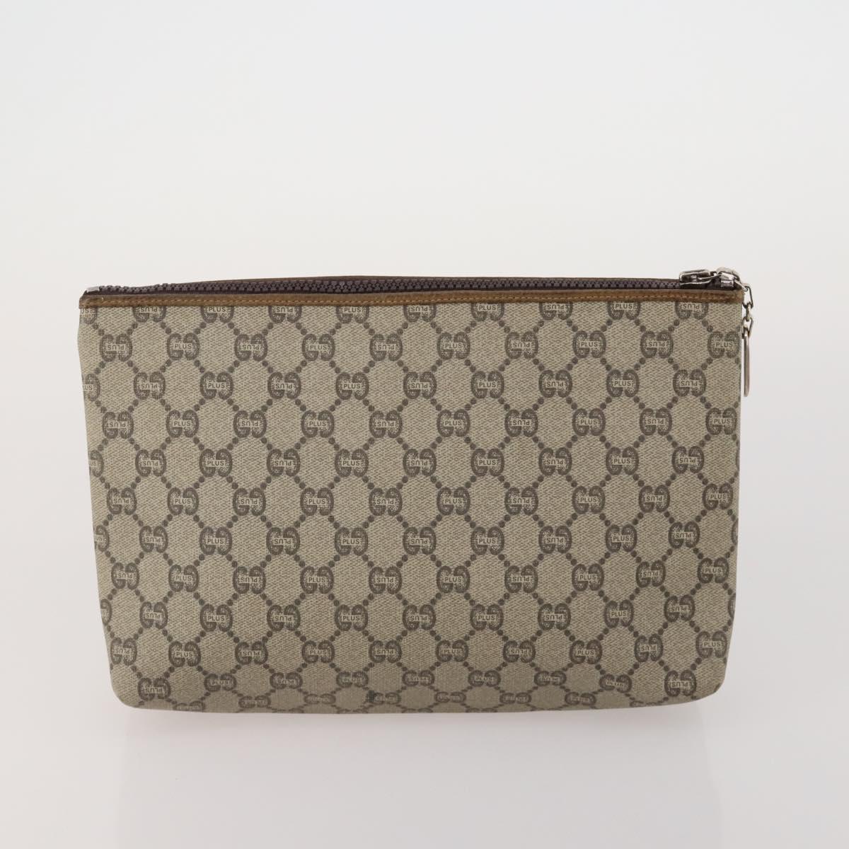 GUCCI GG Supreme GG Plus Supreme Clutch Bag PVC 3 Set Beige Navy Auth 191143