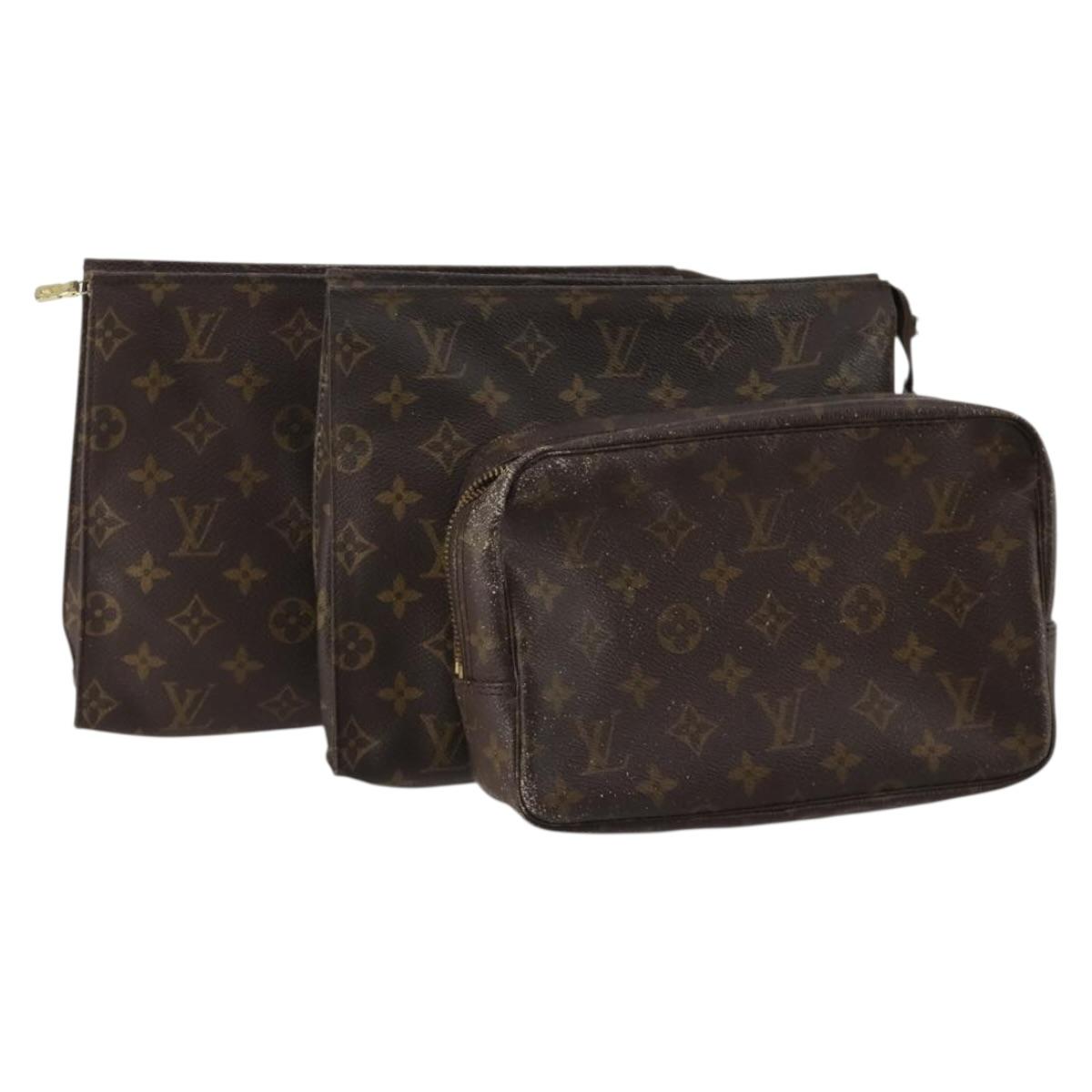 LOUIS VUITTON Monogram Clutch Bag 3 Set LV Auth 191146
