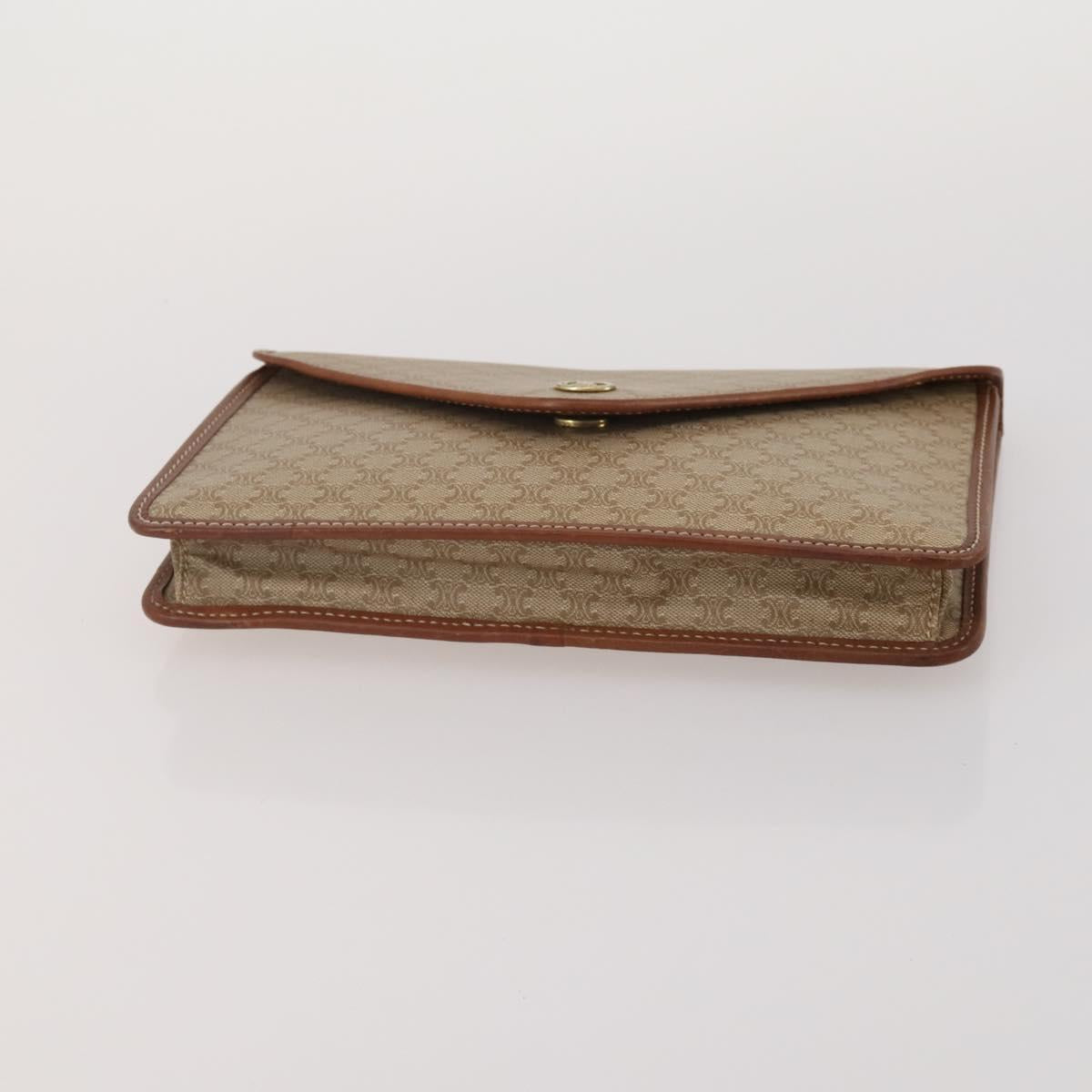 CELINE Macadam Canvas Clutch Bag PVC Suede 4 Set Brown Beige blue Auth 191147