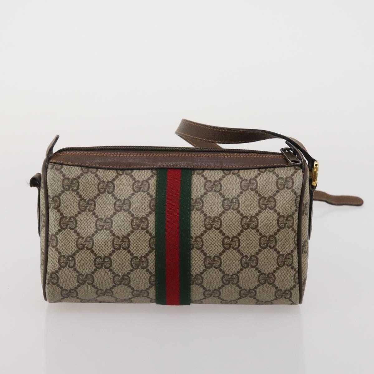 GUCCI GG Supreme Shoulder Bag PVC 3 Set Beige Auth 191148