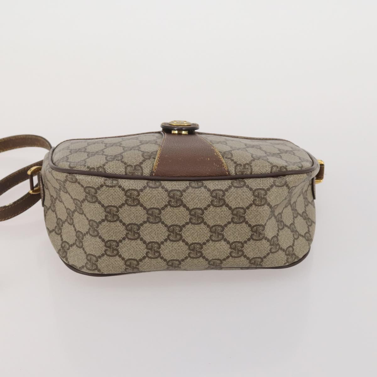 GUCCI GG Supreme Shoulder Bag PVC 3 Set Beige Auth 191148