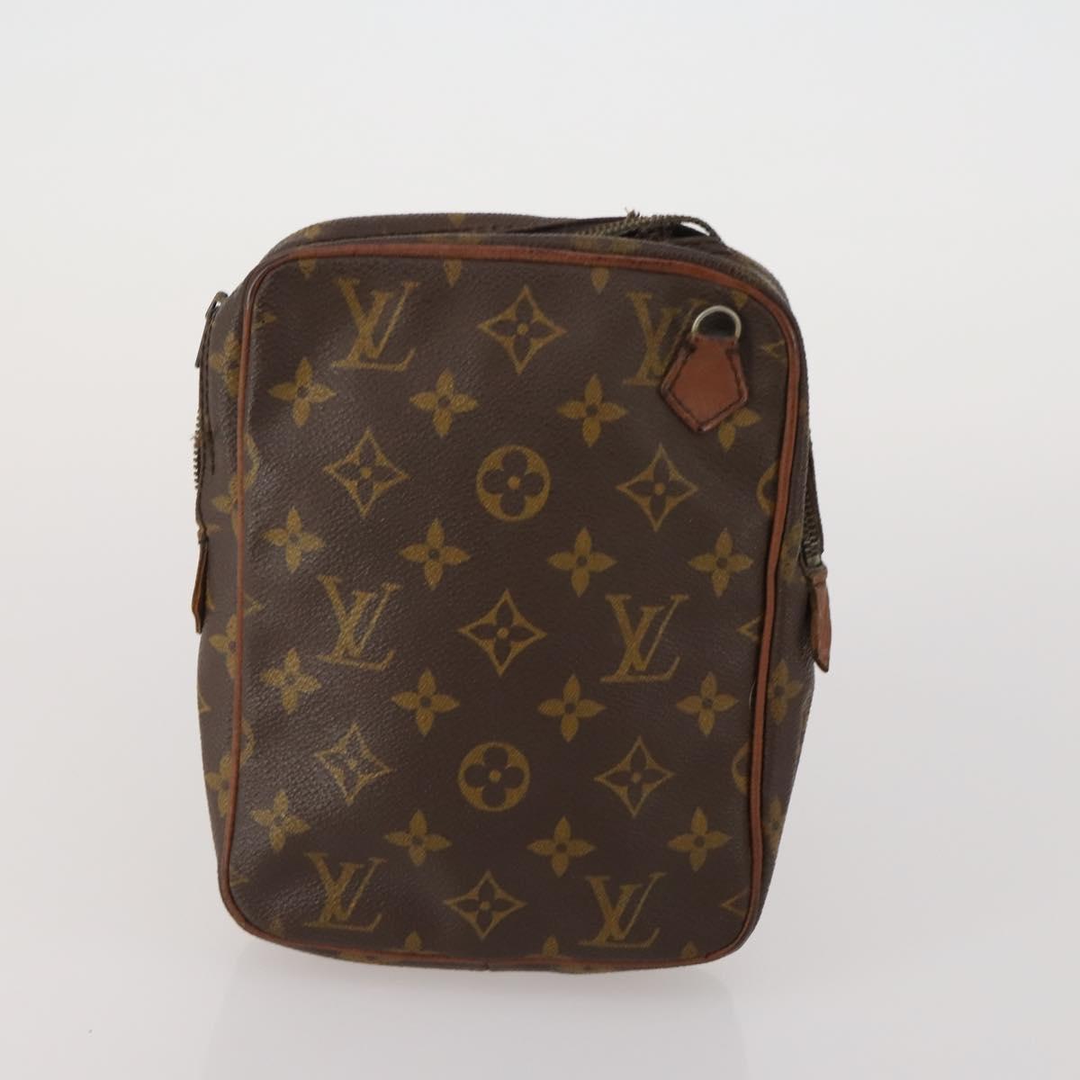 LOUIS VUITTON Monogram Clutch Bag Nylon Leather 5 Set Green Beige LV Auth 191149