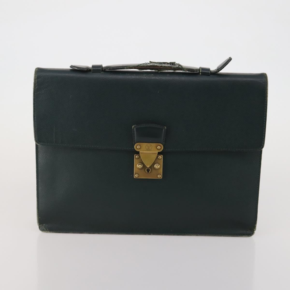 LOUIS VUITTON Monogram Clutch Bag Nylon Leather 5 Set Green Beige LV Auth 191149