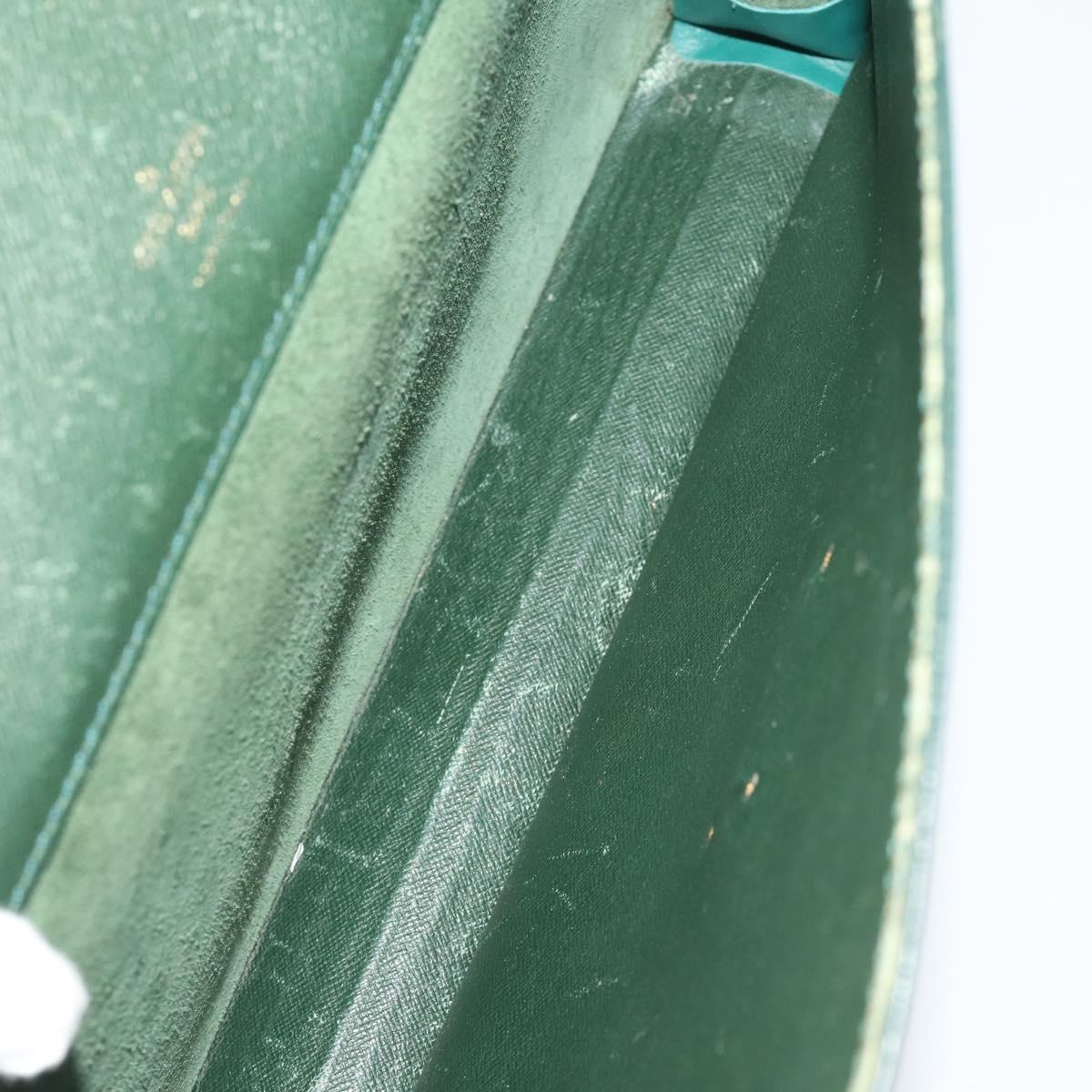 LOUIS VUITTON Monogram Clutch Bag Nylon Leather 5 Set Green Beige LV Auth 191149