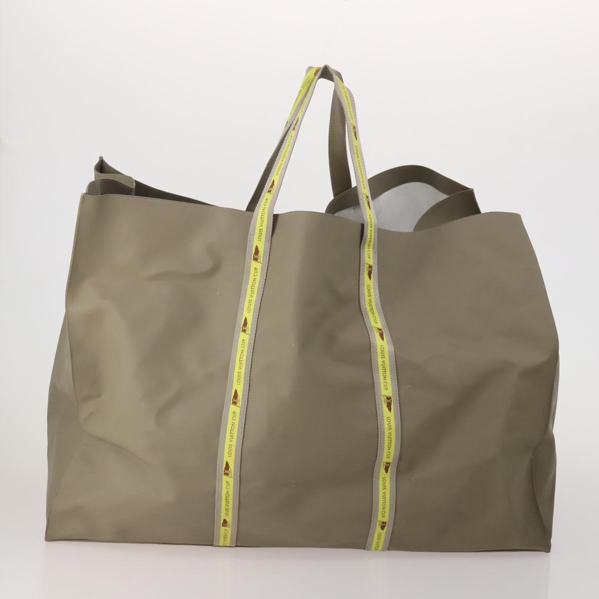 LOUIS VUITTON Monogram Clutch Bag Nylon Leather 5 Set Green Beige LV Auth 191149