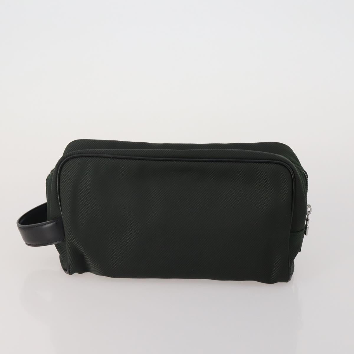 LOUIS VUITTON Monogram Clutch Bag Nylon Leather 5 Set Green Beige LV Auth 191149