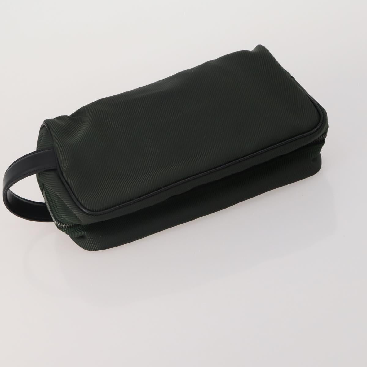 LOUIS VUITTON Monogram Clutch Bag Nylon Leather 5 Set Green Beige LV Auth 191149