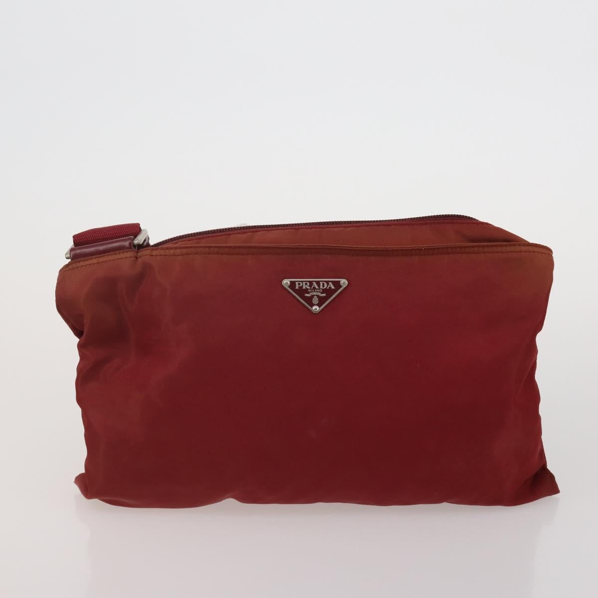 PRADA Shoulder Bag Nylon 4 Set Red Black Auth 191150