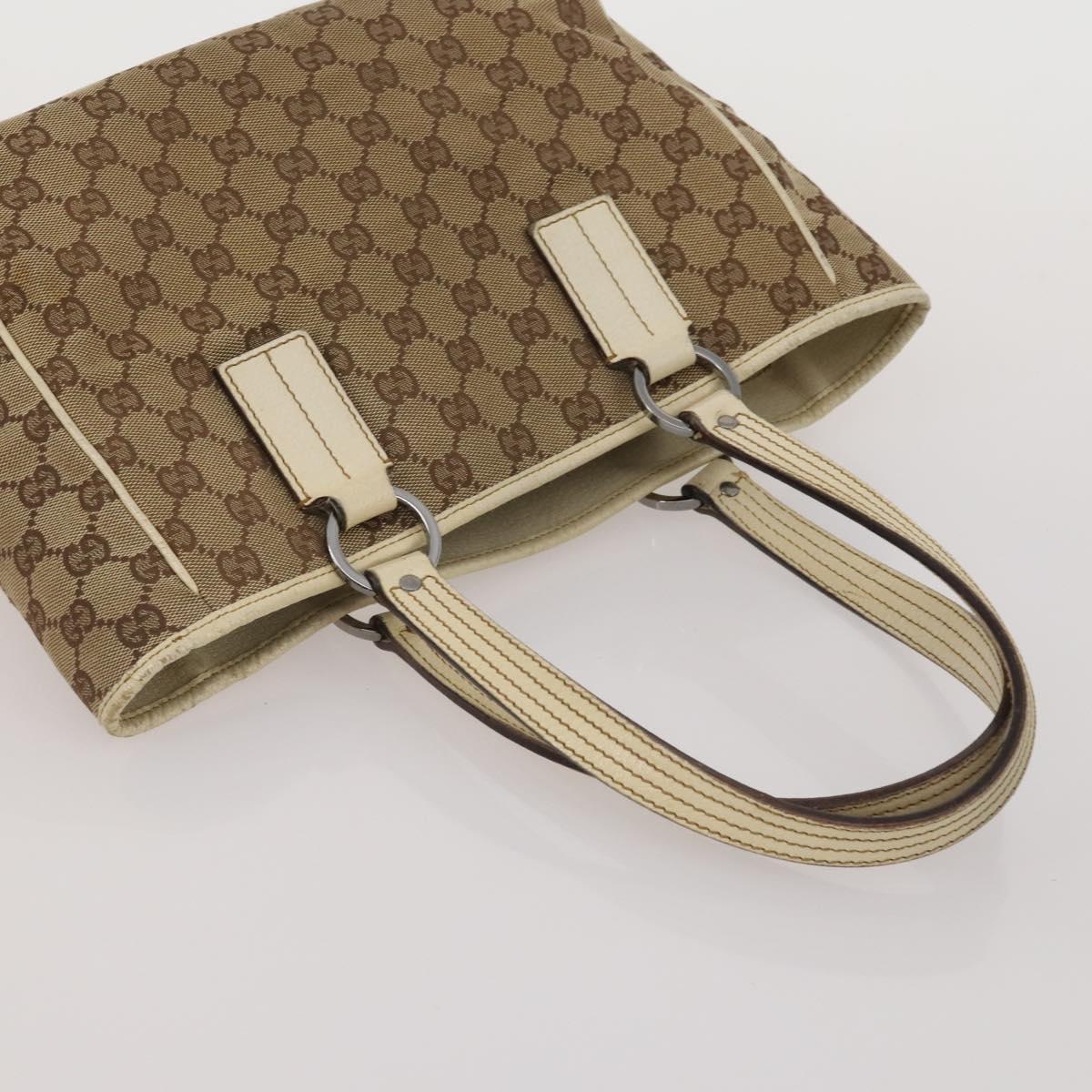 GUCCI GG Canvas Shoulder Bag Suede 5 Set Beige Black Auth 191151