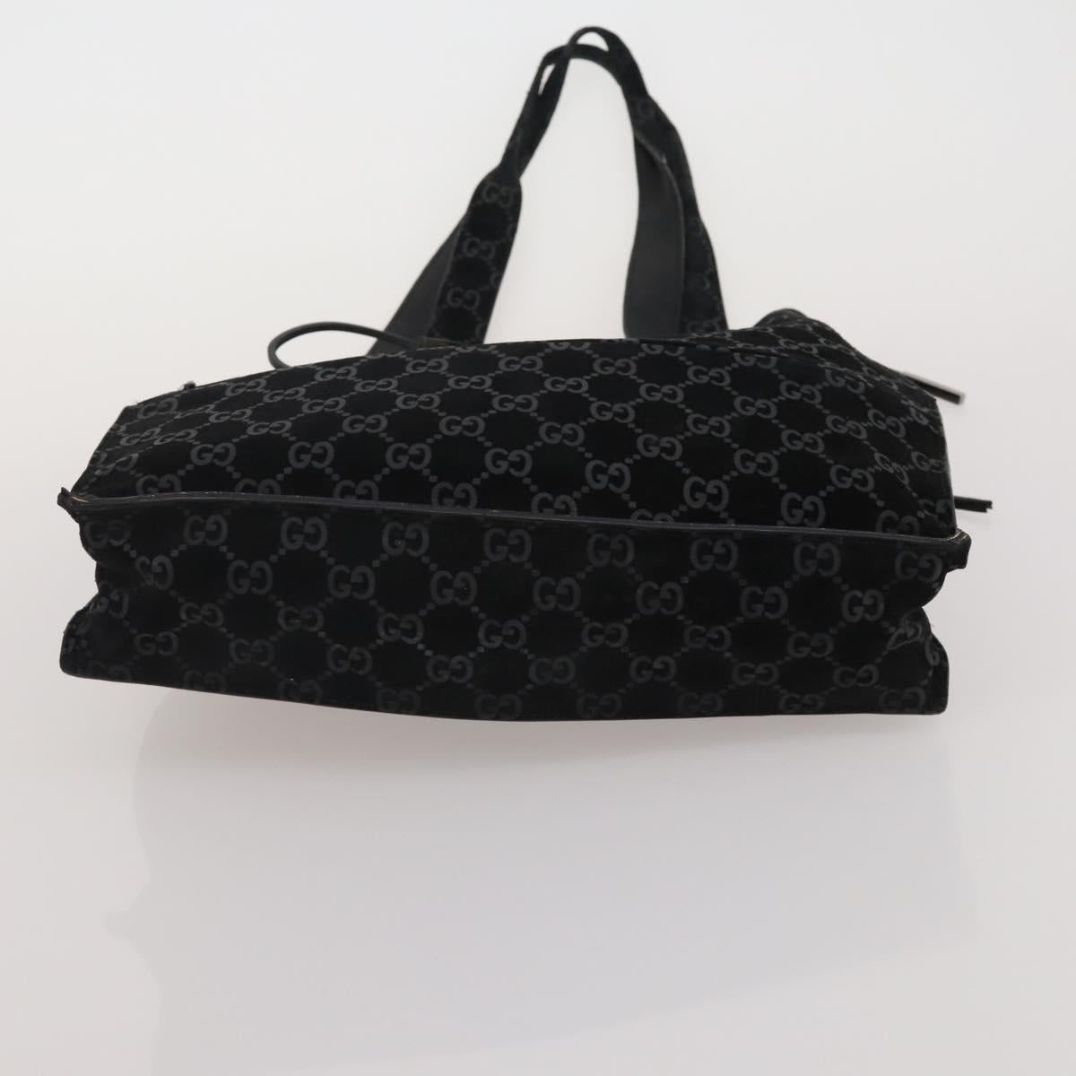 GUCCI GG Canvas Shoulder Bag Suede 5 Set Beige Black Auth 191151