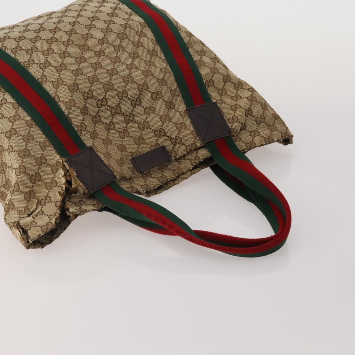 GUCCI GG Canvas Shoulder Bag Suede 5 Set Beige Black Auth 191151