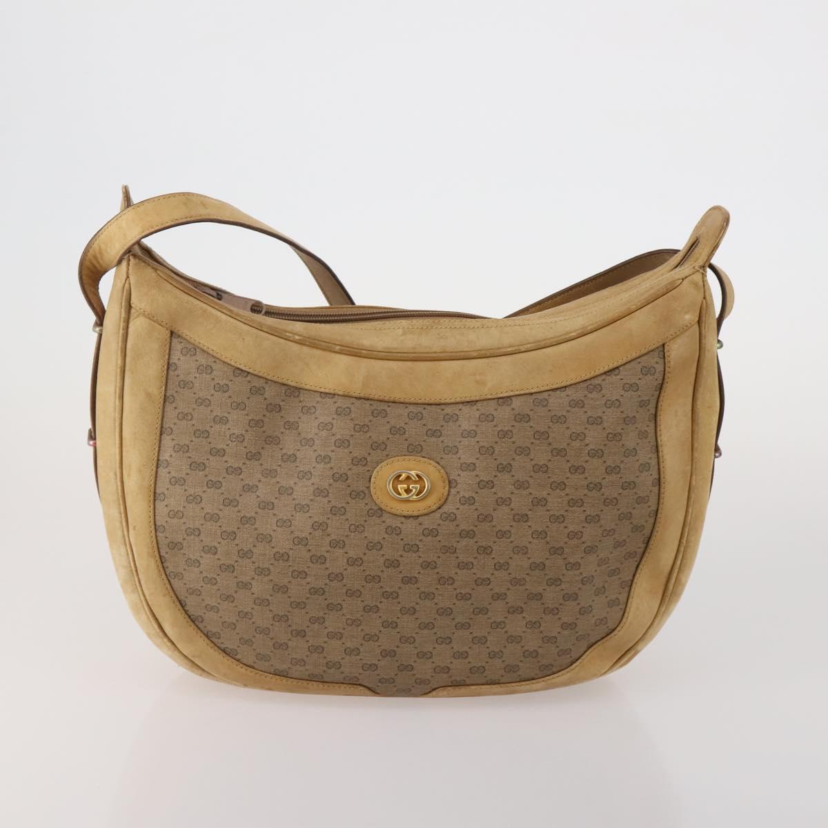 GUCCI GG Supreme GG Canvas Shoulder Bag PVC 5 Set Beige Auth 191152