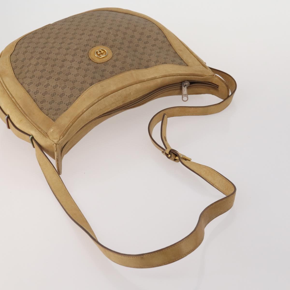 GUCCI GG Supreme GG Canvas Shoulder Bag PVC 5 Set Beige Auth 191152