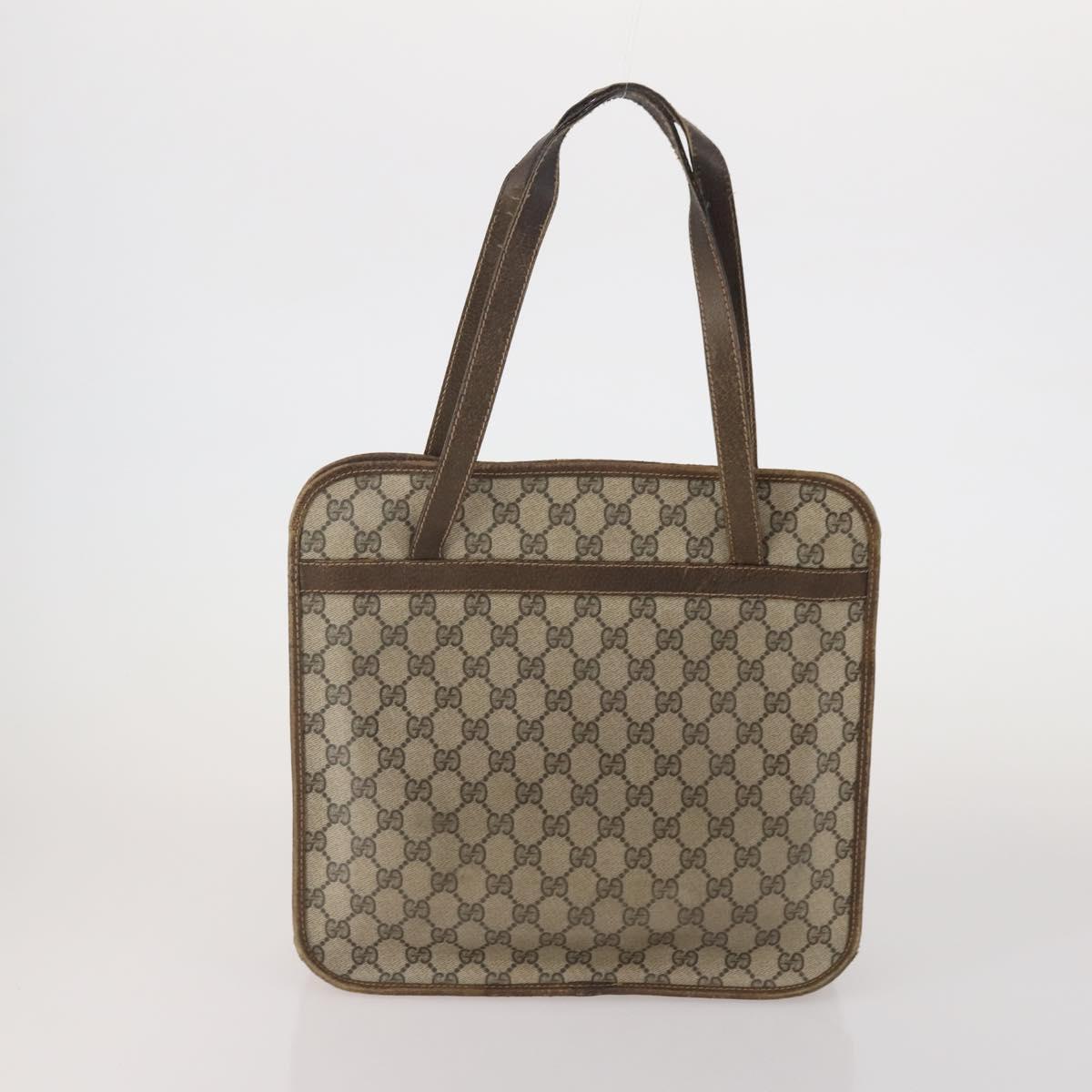 GUCCI GG Supreme GG Canvas Shoulder Bag PVC 5 Set Beige Auth 191152