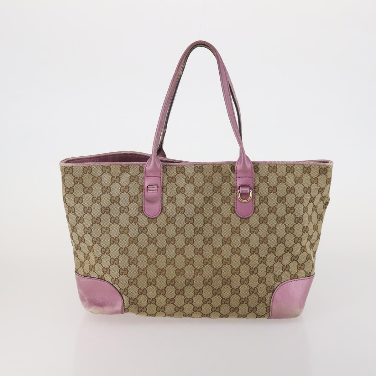 GUCCI GG Supreme GG Canvas Shoulder Bag PVC 5 Set Beige Auth 191152