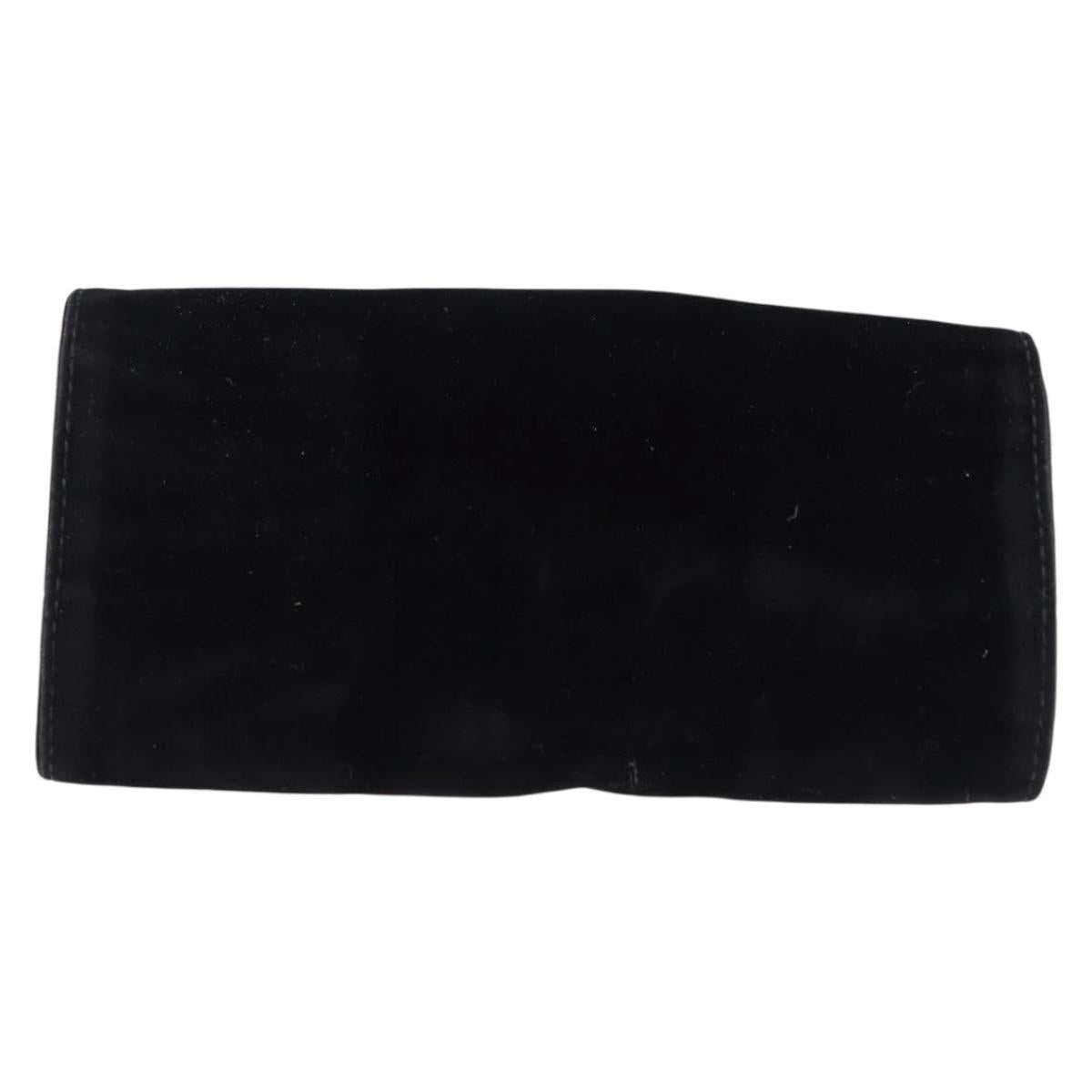 CHANEL Jewelry Case Velor Black Gold CC Auth 191156A