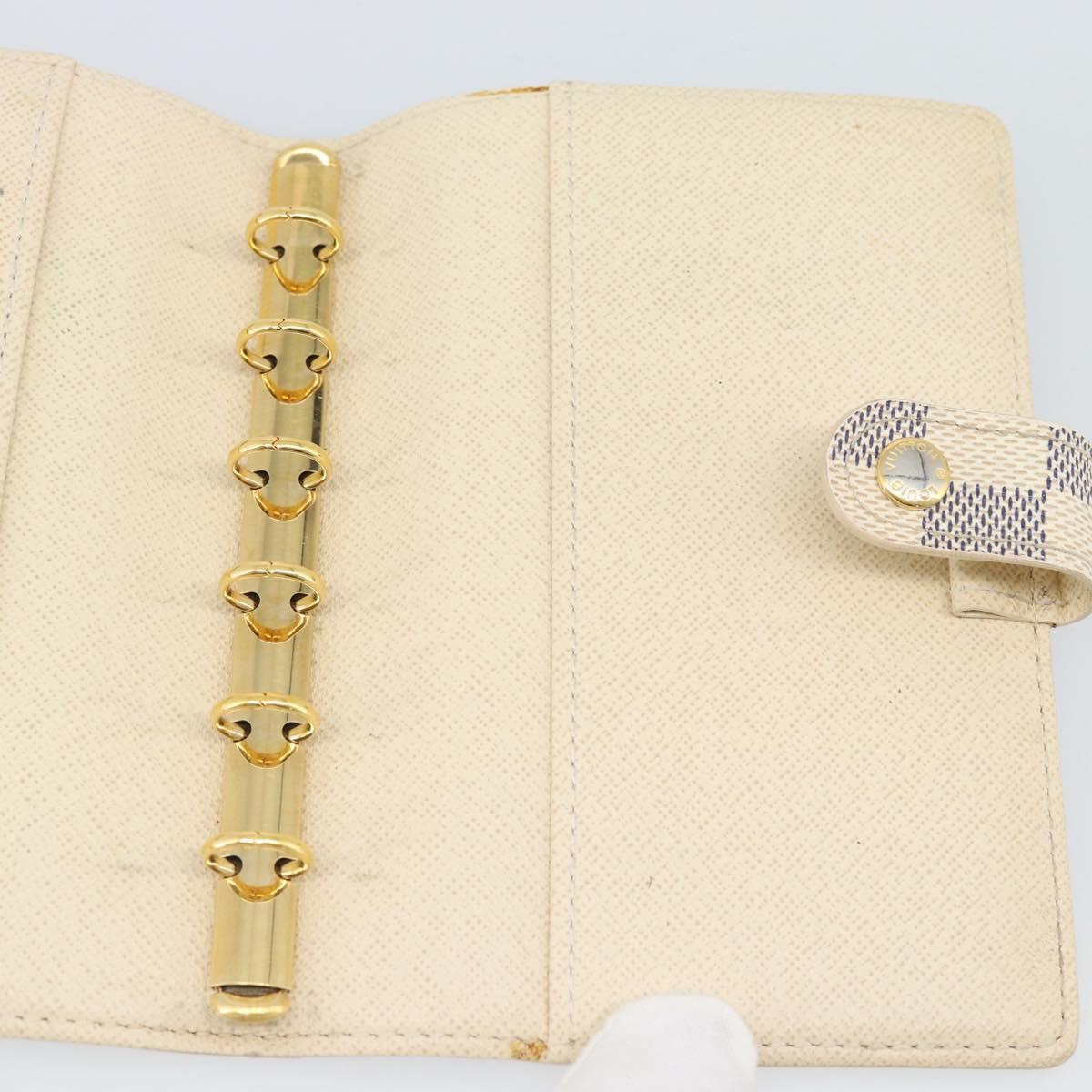 LOUIS VUITTON Damier Azur Agenda PM Day Planner Cover R20706 LV Auth 191157A