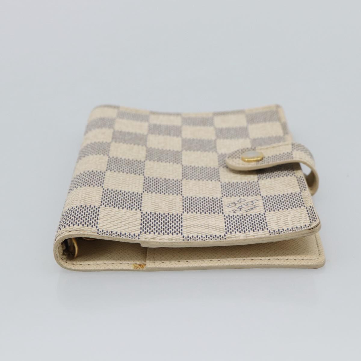 LOUIS VUITTON Damier Azur Agenda PM Day Planner Cover R20706 LV Auth 191157A