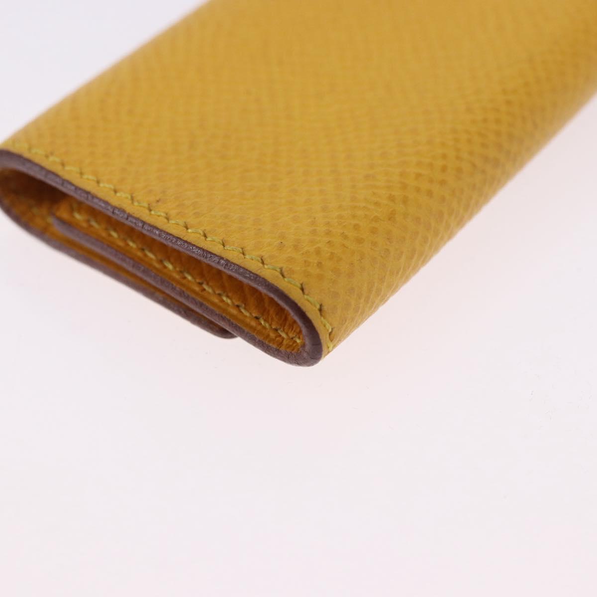 HERMES Serie Key Case Leather Courchevel Yellow Auth 191163M