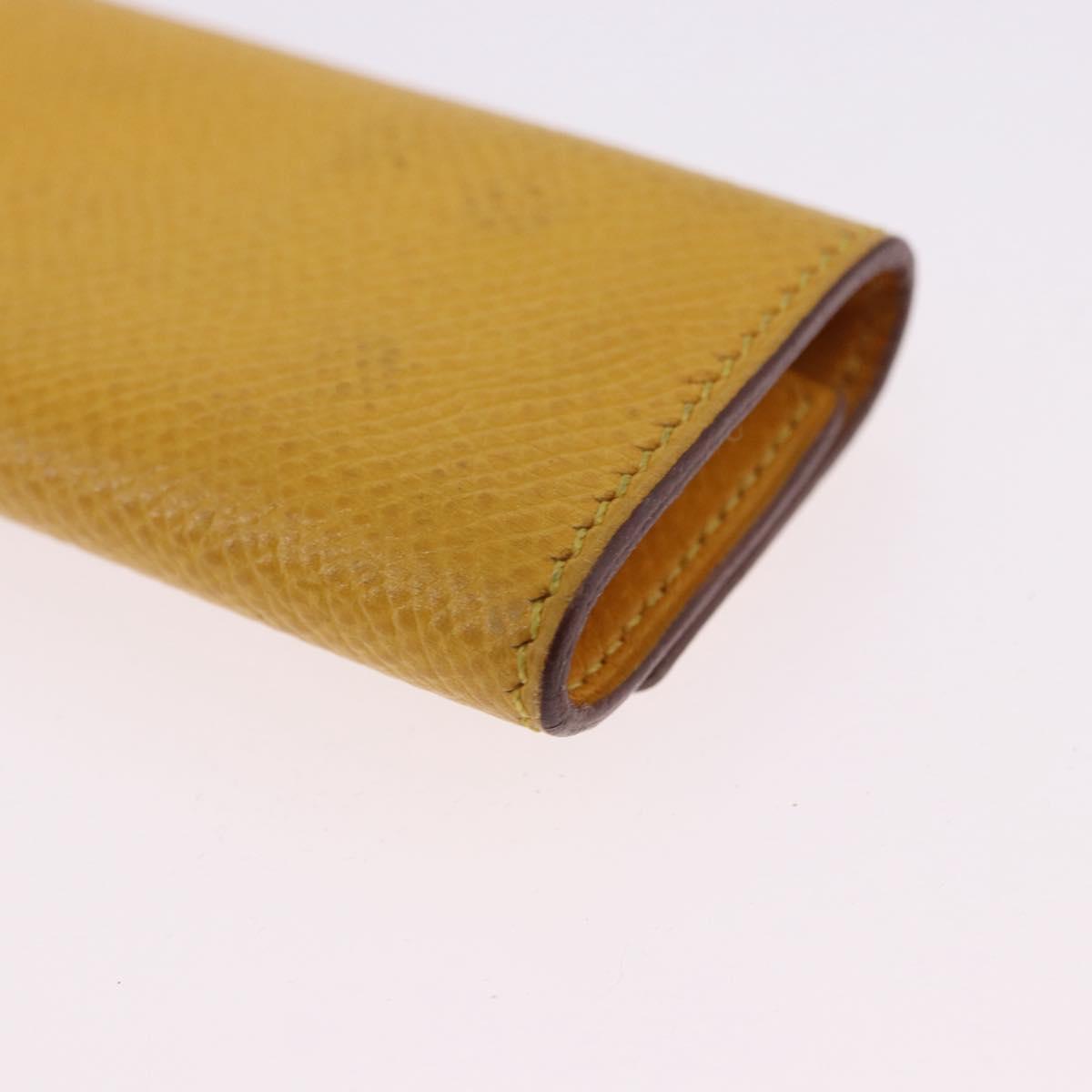 HERMES Serie Key Case Leather Courchevel Yellow Auth 191163M