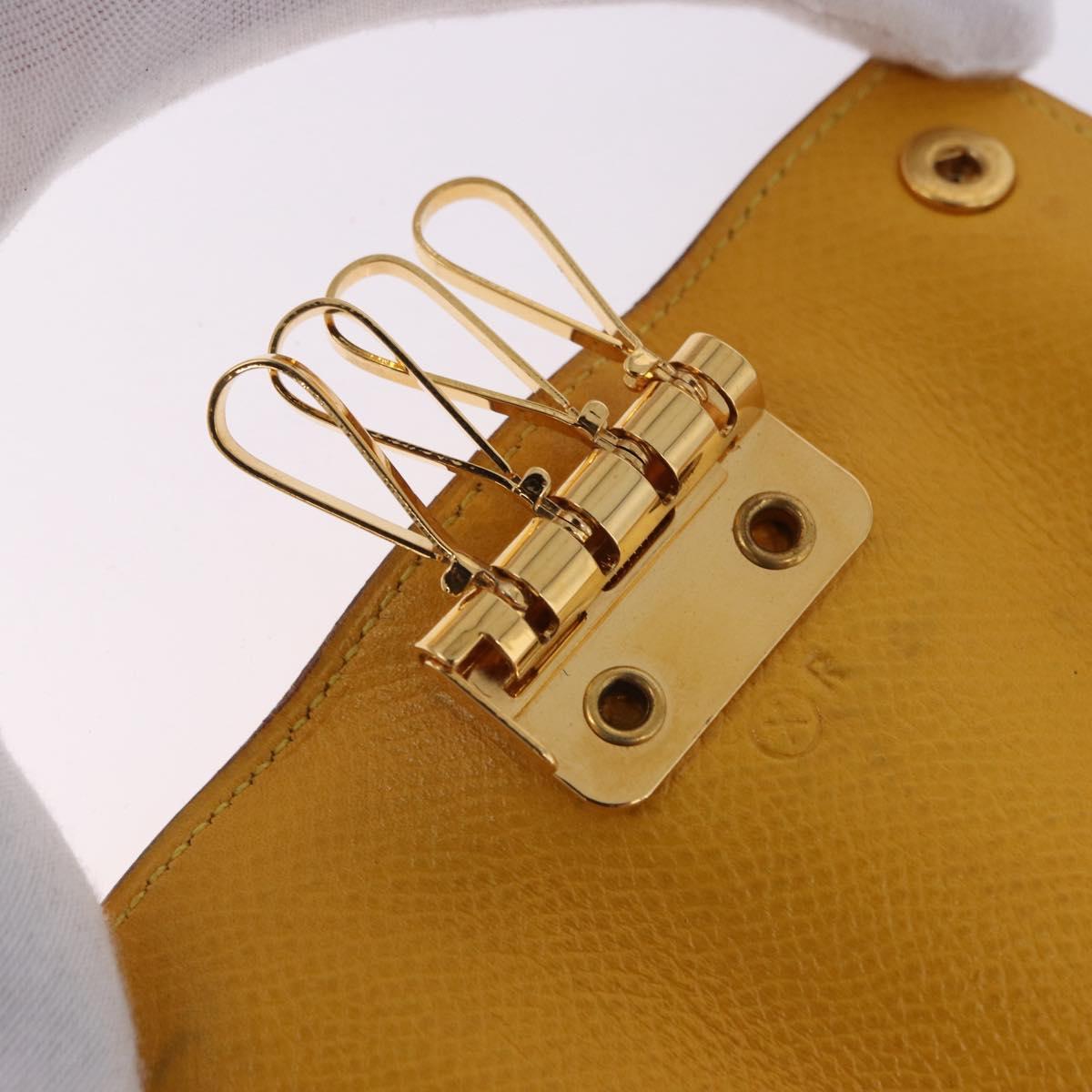 HERMES Serie Key Case Leather Courchevel Yellow Auth 191163M
