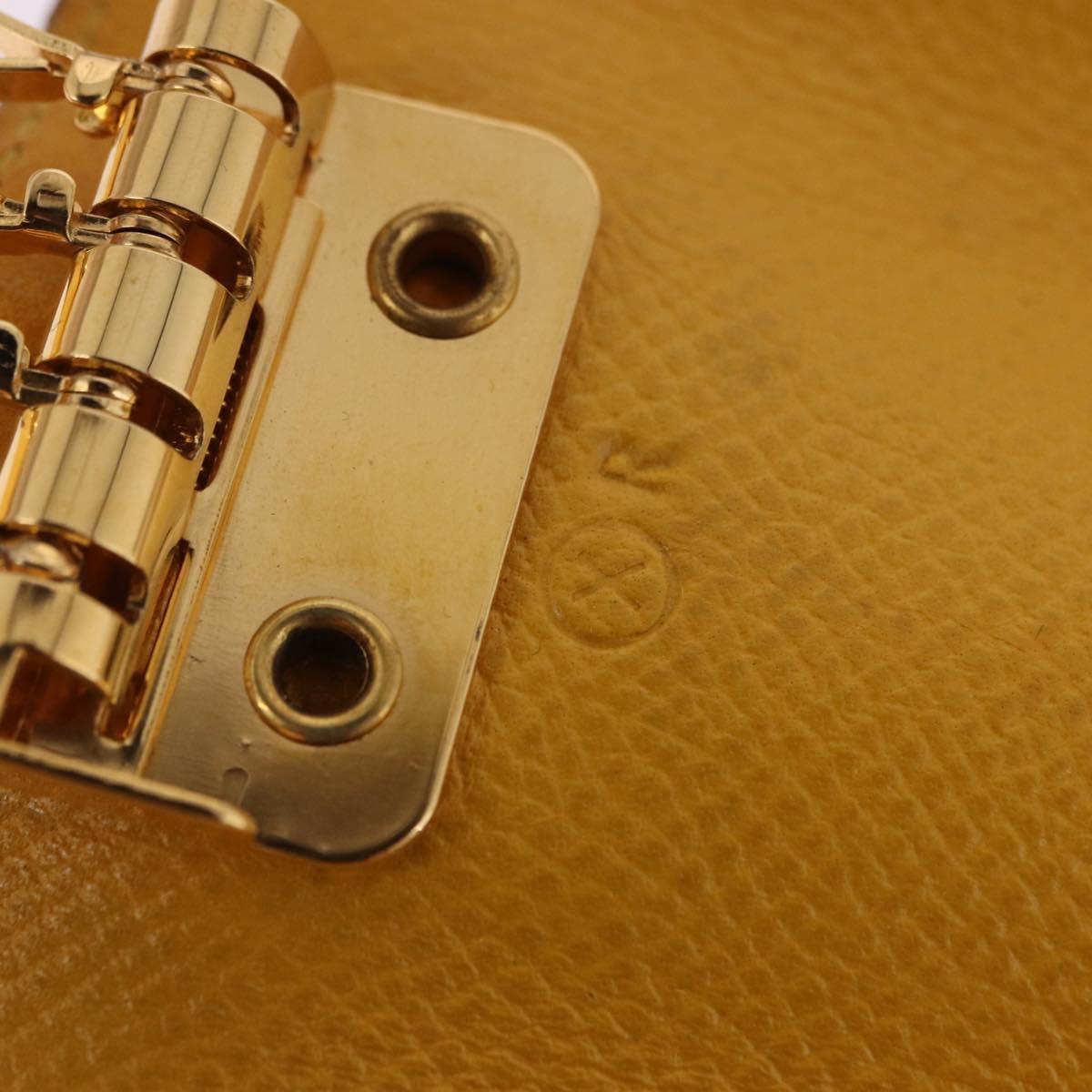 HERMES Serie Key Case Leather Courchevel Yellow Auth 191163M