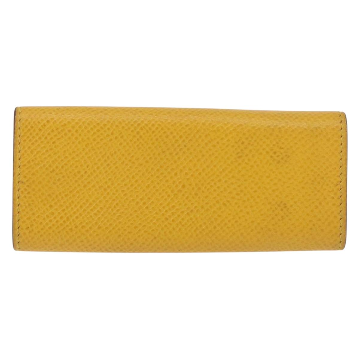 HERMES Serie Key Case Leather Courchevel Yellow Auth 191163M